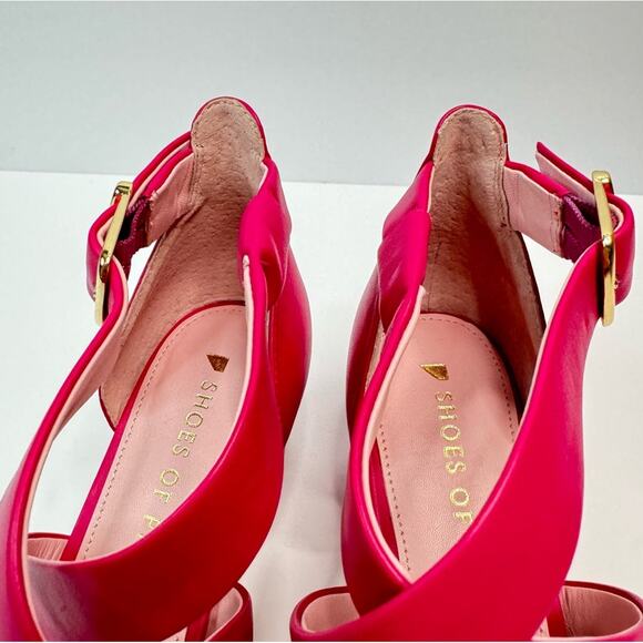 Shoes of Prey Pink Strappy Sandals Ankle Strap 2 inch Block Heels Size 7.5 New - Picture 7 of 16